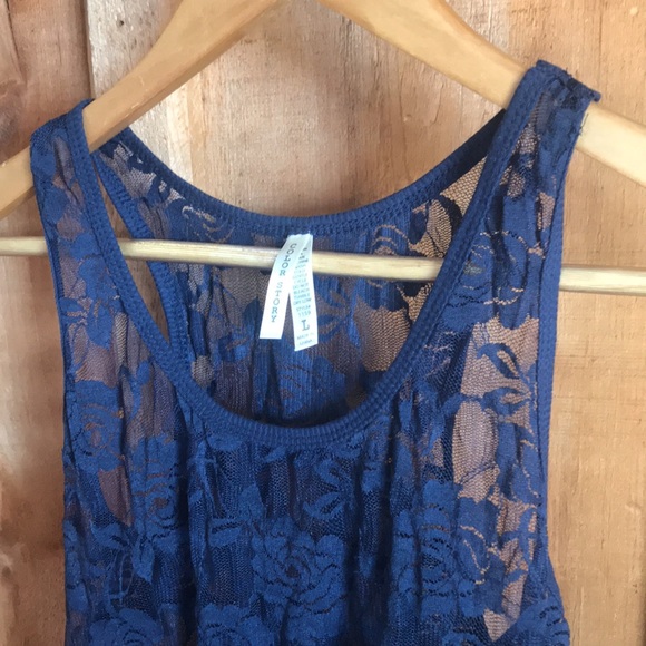 Navy blue lace top - Picture 2 of 3